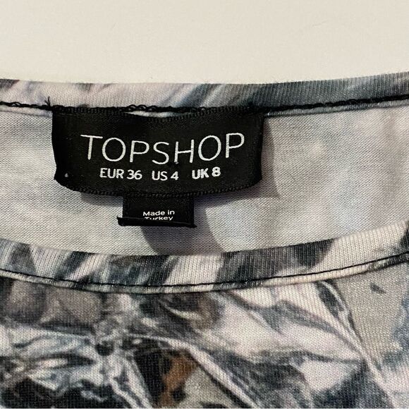 Topshop Zippered Midriff Black,White & Gray Cutout Mini Dress Women's Size 8 - Picture 4 of 15